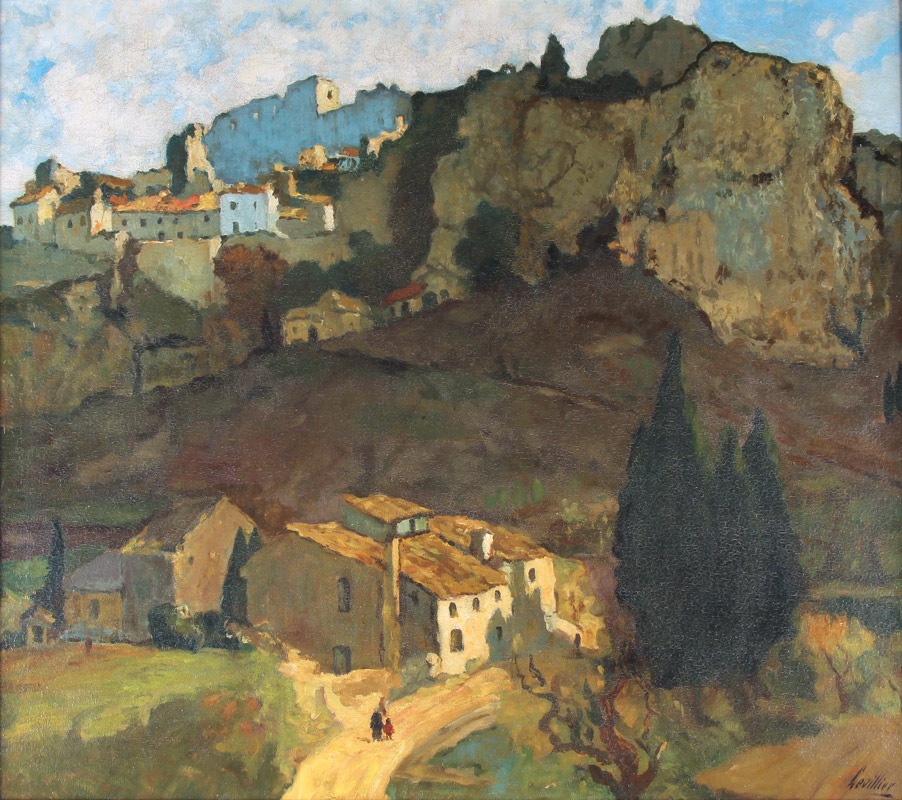  'PAISAJE CON CERROS Y CONSTRUCCIONES'