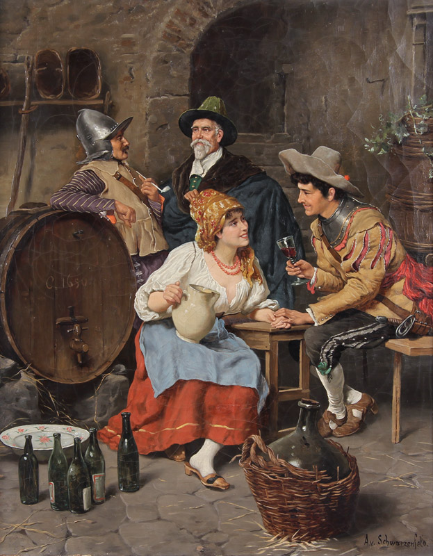 VON SCHWARZENFELD, Adolf 'ESCENA DE INTERIOR DE TABERNA' VON SCHWARZENFELD, Adolf 'ESCENA DE INTERIOR DE TABERNA'