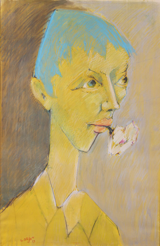 LORJOU, Bernard 'RETRATO DE JOVEN CON FLOR' LORJOU, Bernard 'RETRATO DE JOVEN CON FLOR'