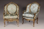 Lote 303: PAR DE SILLONES BERGERE FRANCESES ESTILO LUIS XV. Lote 303: PAR DE SILLONES BERGERE FRANCESES ESTILO LUIS XV. PAR DE SILLONES BERGERE FRANCESES ESTILO LUIS XV.