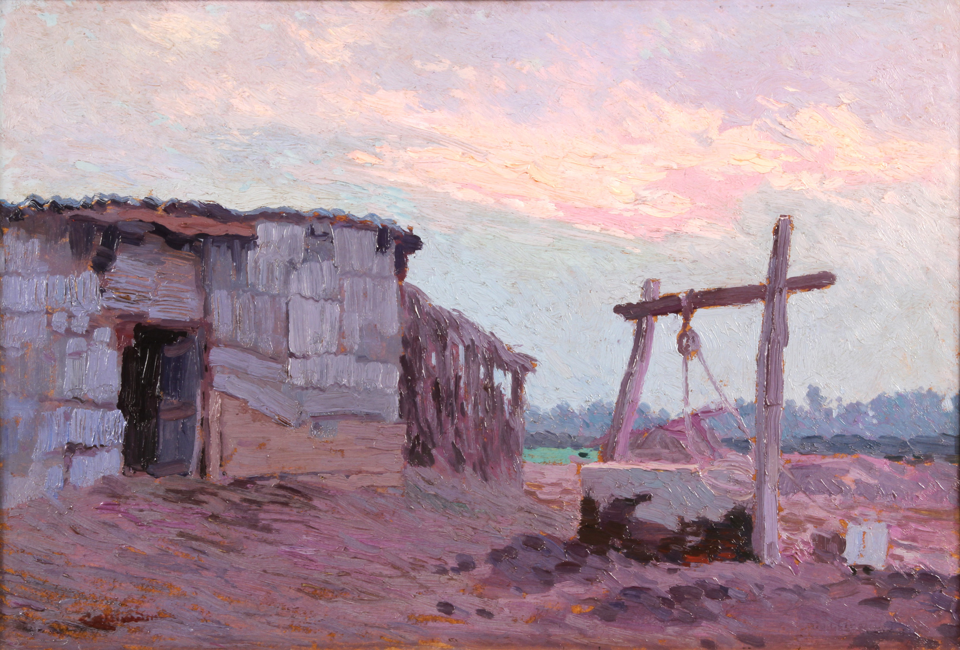 COLLIVADINO, Pio 'ATARDECER. RANCHO Y ALJIBE' COLLIVADINO, Pio 'ATARDECER. RANCHO Y ALJIBE'