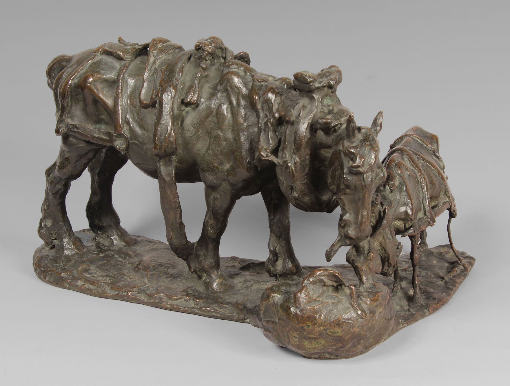 ZOSI, Enrico Marcello 'CABALLO Y BURRO COMIENDO'