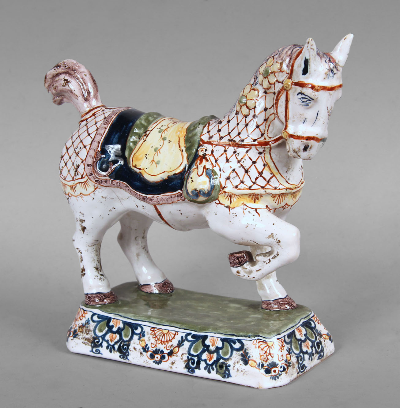  ANTIGUA FIGURA 'CABALLO' DE FAIENCE FRANCESA.