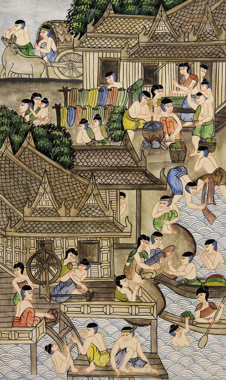 : PAR DE PINTURAS ORIENTALES ENMARCADAS. 