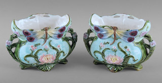 Lote 432: PAR DE CENTROS DE CERAMICA ITALIANA ESMALTADA. PAR DE CENTROS DE CERAMICA ITALIANA ESMALTADA.