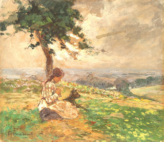 Lote 51: MAILLAUD, Fernand 'NIÑA CON PERRO' 