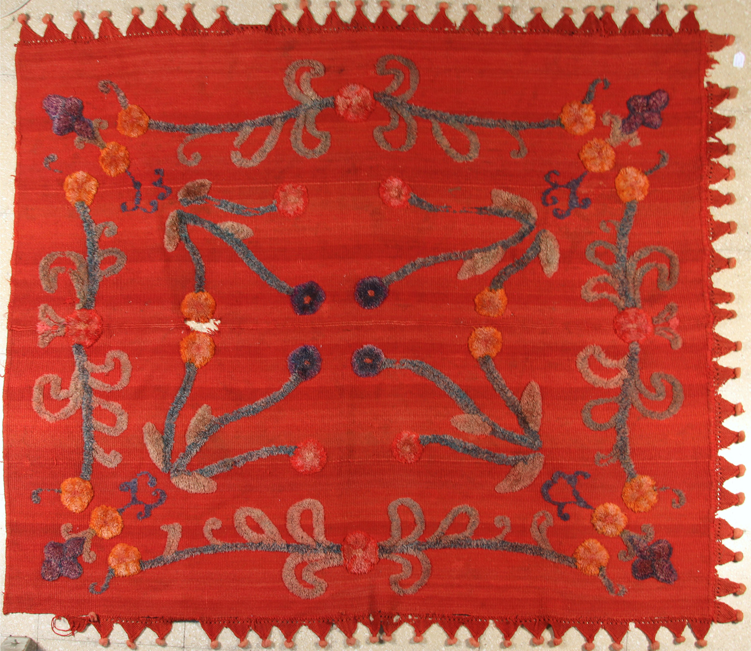  SOBRECAMA DE LANA CRIOLLA DE PRINCIPIOS SIGLO XX. 