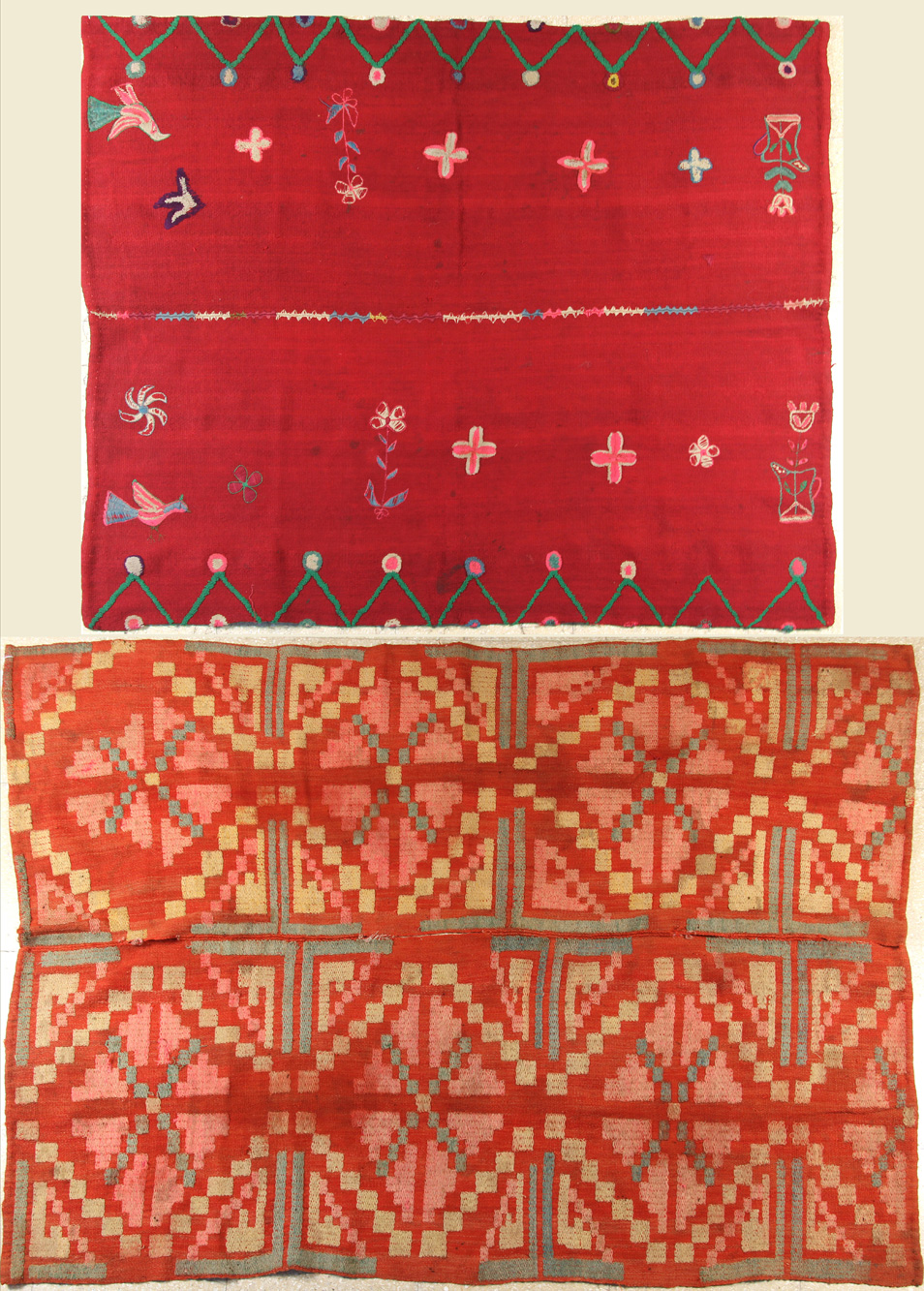  DOS SOBRECAMAS DE LANA CRIOLLA PRINCIPIOS DEL SIGLO XX.