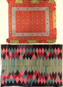 Lote 293: DOS SOBRECAMAS DE LANA CRIOLLA MEDIADOS DEL SIGLO XX. DOS SOBRECAMAS DE LANA CRIOLLA MEDIADOS DEL SIGLO XX.