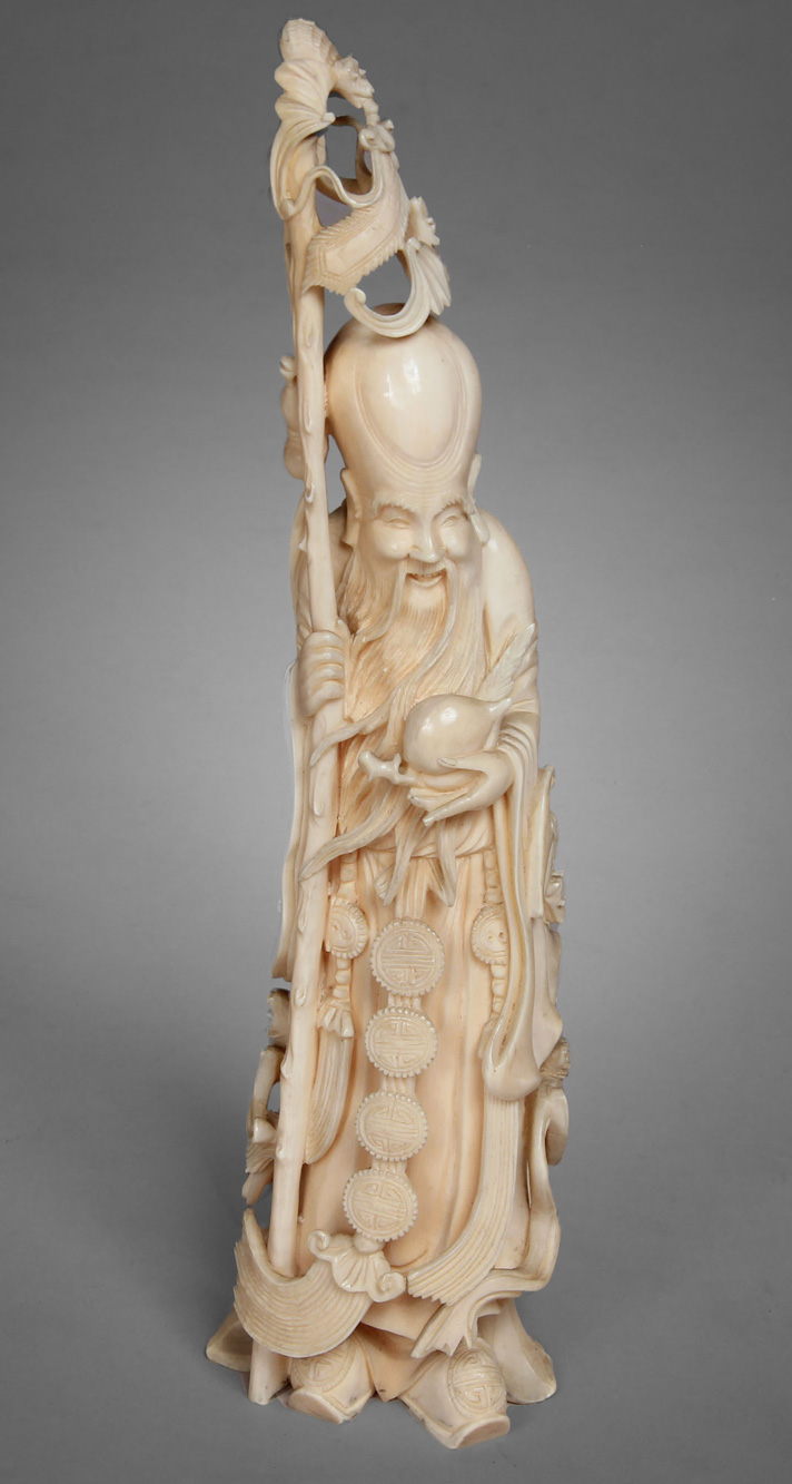 FIGURA CHINA DE MARFIL ESCULPIDO. FIGURA CHINA DE MARFIL ESCULPIDO.