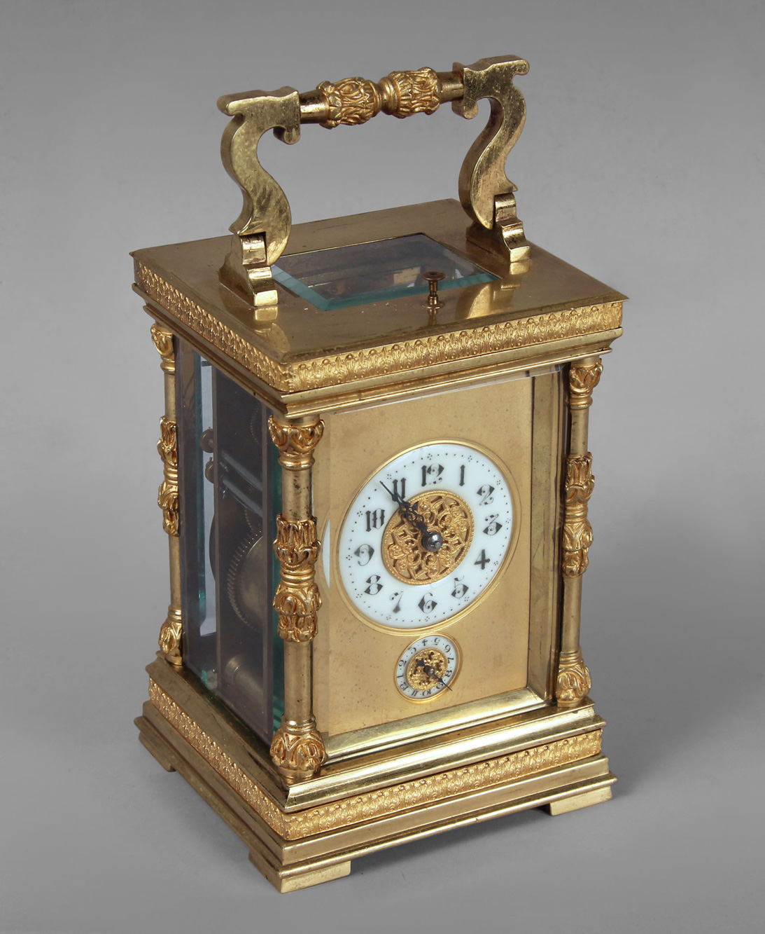 'CARRIAGE CLOCK' FRANCES CON CAJA DE BRONCE DORADO. 'CARRIAGE CLOCK' FRANCES CON CAJA DE BRONCE DORADO.