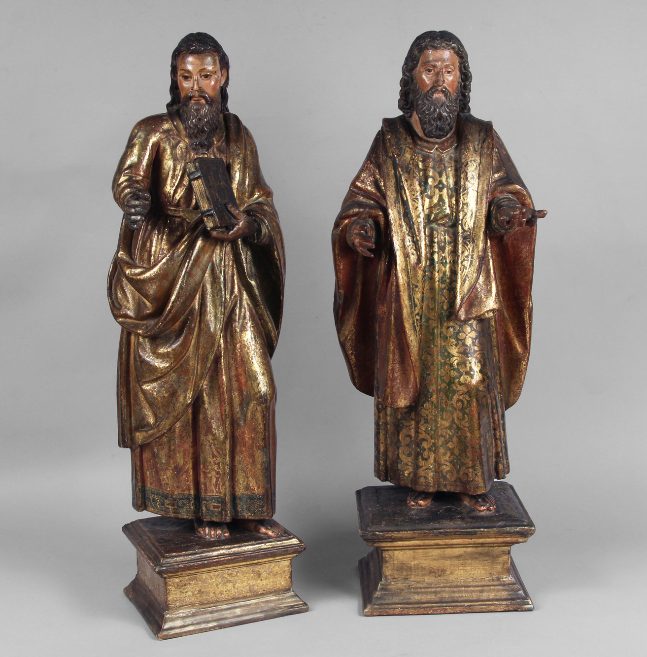 'EVANGELISTAS' PAR DE ANTIGUAS TALLAS DEL SIGLO XVIII. 'EVANGELISTAS' PAR DE ANTIGUAS TALLAS DEL SIGLO XVIII.