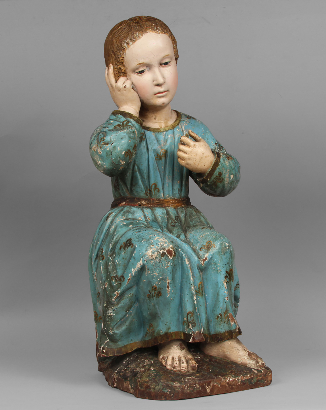 ANTIGUA TALLA COLONIAL DE MADERA TALLADA Y POLICROMADA. ANTIGUA TALLA COLONIAL DE MADERA TALLADA Y POLICROMADA.