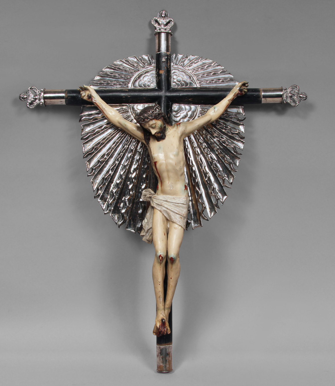 ANTIGUO CRUCIFIJO COLONIAL DEL SIGLO XVIII. ANTIGUO CRUCIFIJO COLONIAL DEL SIGLO XVIII.