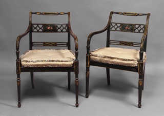 Lote 228: PAR DE ANTIGUOS SILLONES INGLESES SIGLO XIX.  PAR DE ANTIGUOS SILLONES INGLESES SIGLO XIX. 