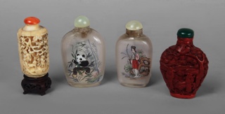 Lote 576: CUATRO SNUFF BOTTLES CHINOS DIFERENTES.  CUATRO SNUFF BOTTLES CHINOS DIFERENTES. 