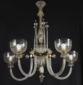 Lote 434: ARAÑA AL ESTILO DE LAS INGLESAS OSLER.  ARAÑA AL ESTILO DE LAS INGLESAS OSLER. 