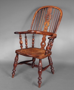 Lote 194: ANTIGUO SILLON INGLES WINDSOR DE EPOCA VICTORIANA.  ANTIGUO SILLON INGLES WINDSOR DE EPOCA VICTORIANA. 