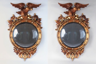 Lote 424: PAR DE ANTIGUOS ESPEJOS FEDERALES AMERICANOS.  PAR DE ANTIGUOS ESPEJOS FEDERALES AMERICANOS. 