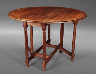 Lote 252: MESA GATE LEG INGLESA DE FORMA CIRCULAR.  MESA GATE LEG INGLESA DE FORMA CIRCULAR. 