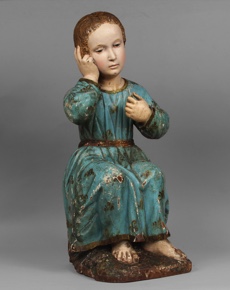 Lote 382: ANTIGUA TALLA COLONIAL DE MADERA TALLADA Y POLICROMADA.  ANTIGUA TALLA COLONIAL DE MADERA TALLADA Y POLICROMADA. 