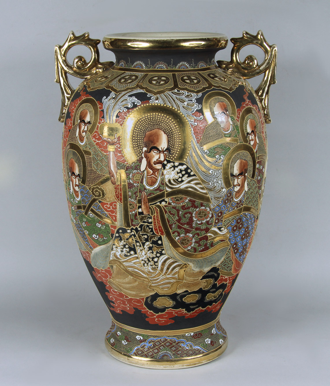  GRAN VASO DE CERAMICA JAPONESA SATZUMA. 