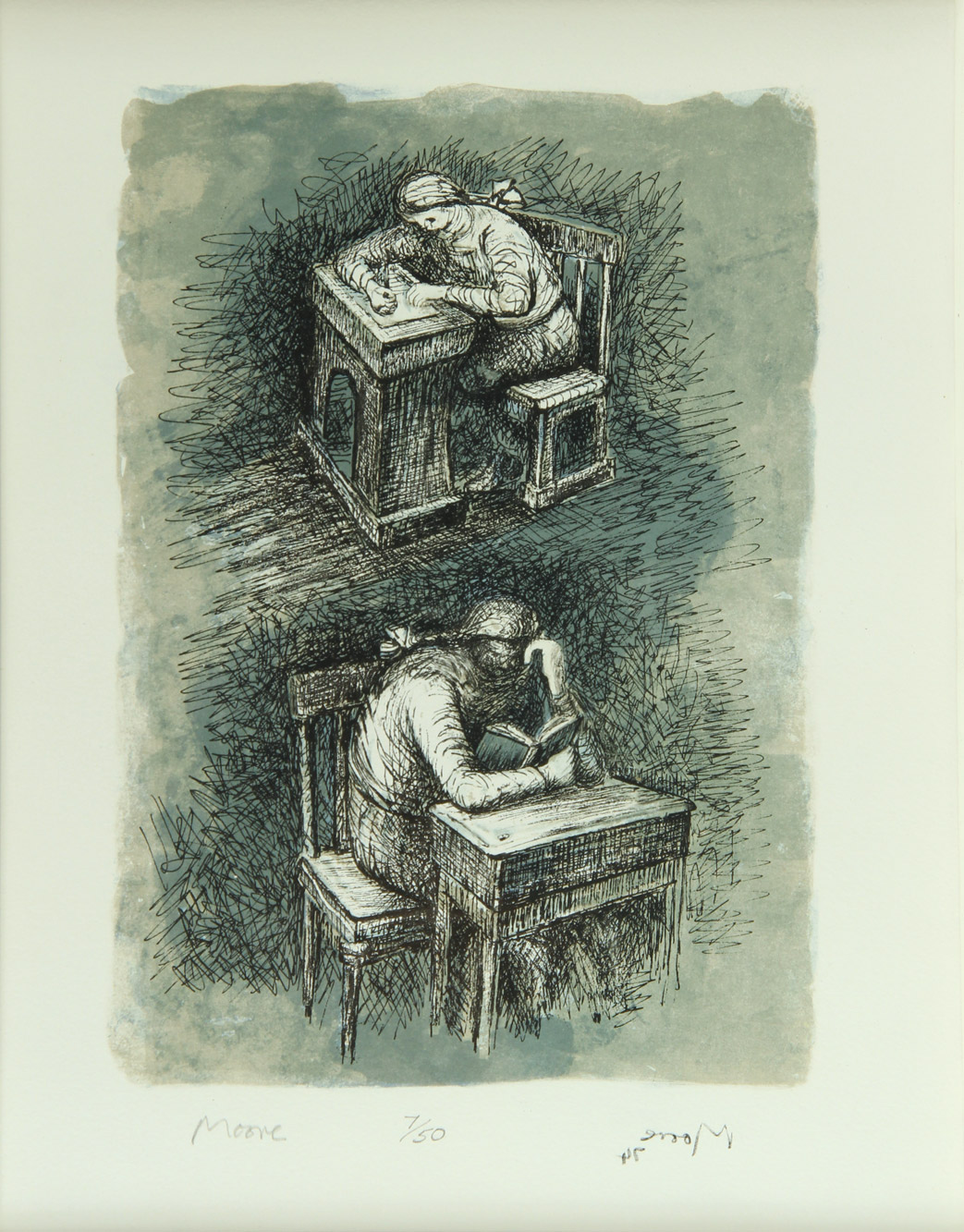 MOORE, Henry  'GIRL DOING HOMEWORK'