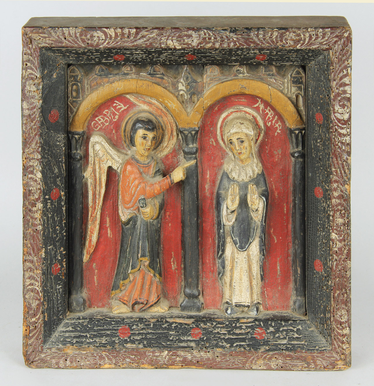  ANTIGUO RETABLO RELIGIOSO ESPAÑOL DEL SIGLO XVIII. 