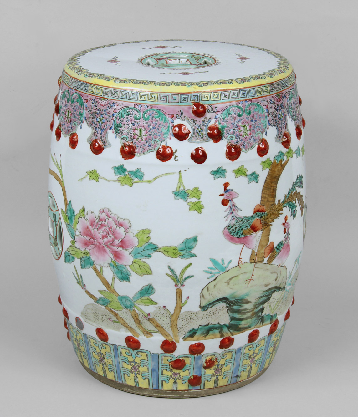  BANCO CHINO DE PORCELANA ESMALTADA PARA JARDIN. 