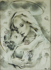 Lote 175: LYDIS, Mariette  'LA VIRGEN Y EL NIÑO' 
