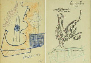 Lote 137: ALBERTI, Rafael 'LOS GALLOS' 'COMPOSICION CON GUITARRA' 