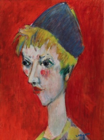 Lote 26: LORJOU, Bernard 'RETRATO DE MUJER CON GORRO AZUL'