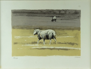 Lote 35: MOORE, Henry  'SHEEP IN FIELD'