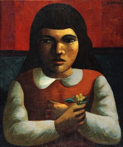 Lote 90: MOLLARI, Mario 'NIÑA CON FLOR' 