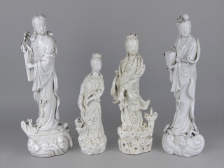 Lote 509: SEIS ANTIGUAS PIEZAS DE PORCELANA BLANC DE CHINE.  SEIS ANTIGUAS PIEZAS DE PORCELANA BLANC DE CHINE. 