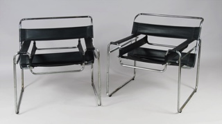 Lote 176: PAR DE SILLONES WASSILY DISEÑO DE MARCEL BREUER.  PAR DE SILLONES WASSILY DISEÑO DE MARCEL BREUER. 