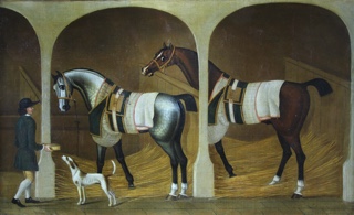 Lote 12: SEYMOUR, James  'A GROOM AND TWO HORSES IN A STABLE' 