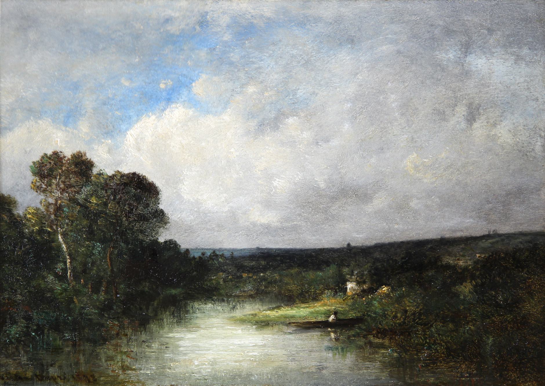 DUPRE, Léon Victor 'PAISAJE LACUSTRE' 