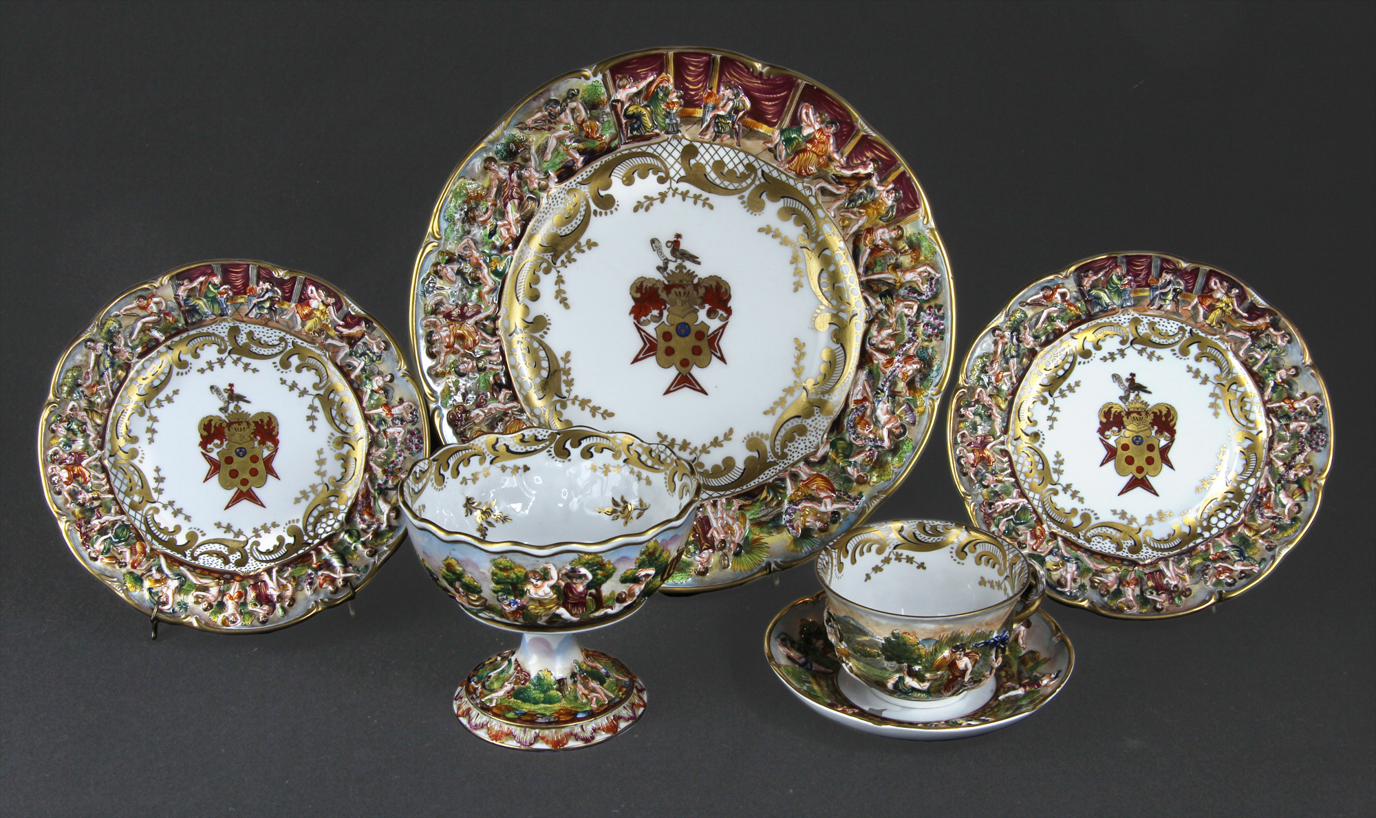  CONJUNTO DE PORCELANA ITALIANA CAPODIMONTE PARA TE.