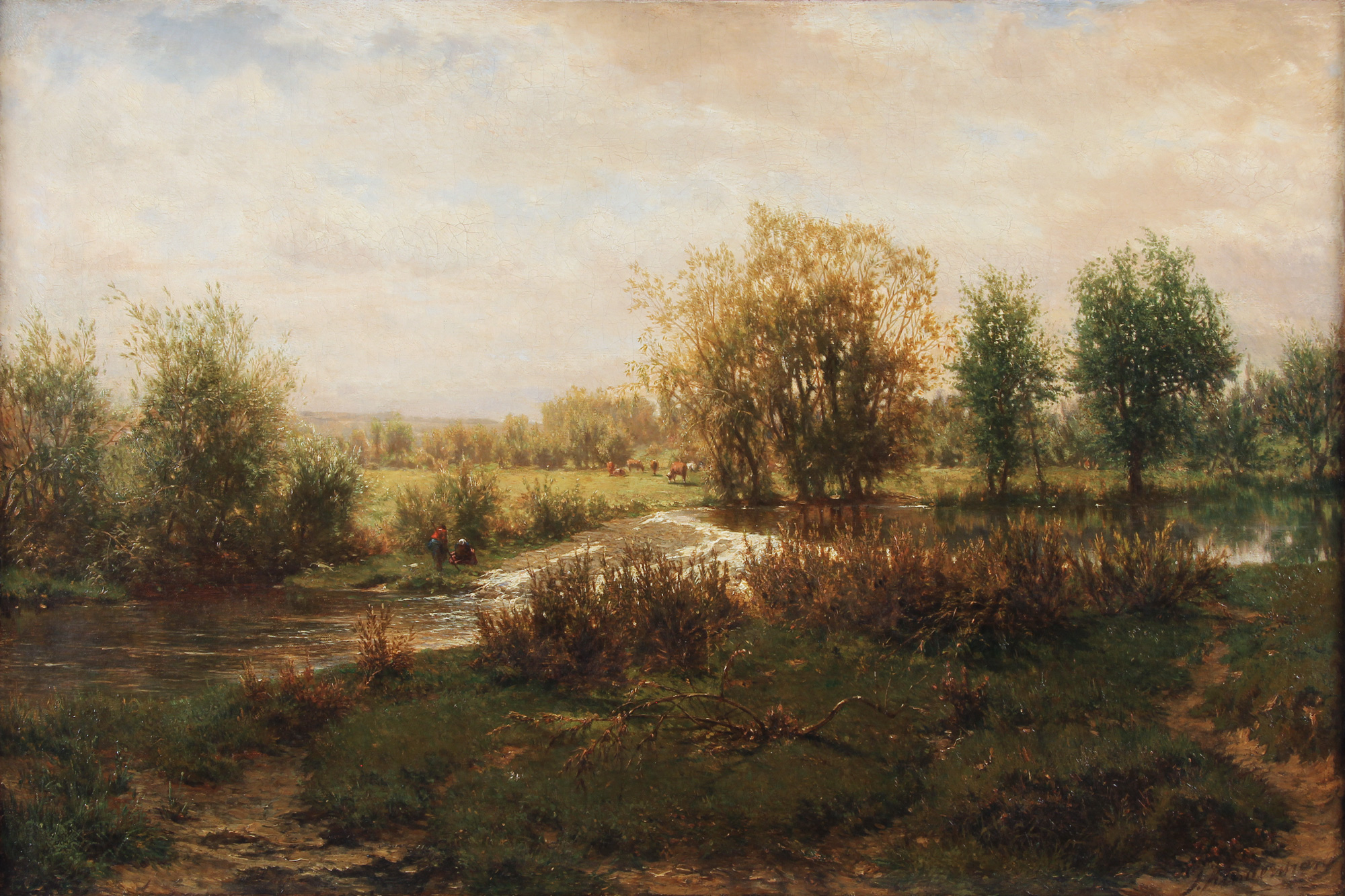 KINDERMANS, Jean Baptiste 'PAISAJE CON CURSO DE AGUA' 