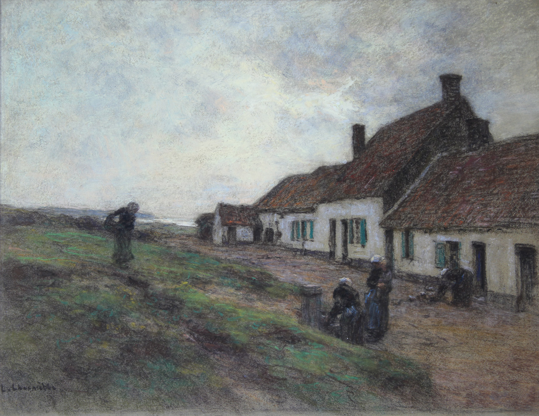 LHERMITTE, Léon Auguste 'THE VILLAGE EVENING'