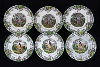 Lote 492: CONJUNTO DE LOZA INGLESA COPELAND SPODE BYRON PARA MESA.  CONJUNTO DE LOZA INGLESA COPELAND SPODE BYRON PARA MESA. 