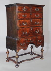 Lote 217: ANTIGUO CHEST ON STAND INGLES DE EPOCA JORGE III.  ANTIGUO CHEST ON STAND INGLES DE EPOCA JORGE III. 