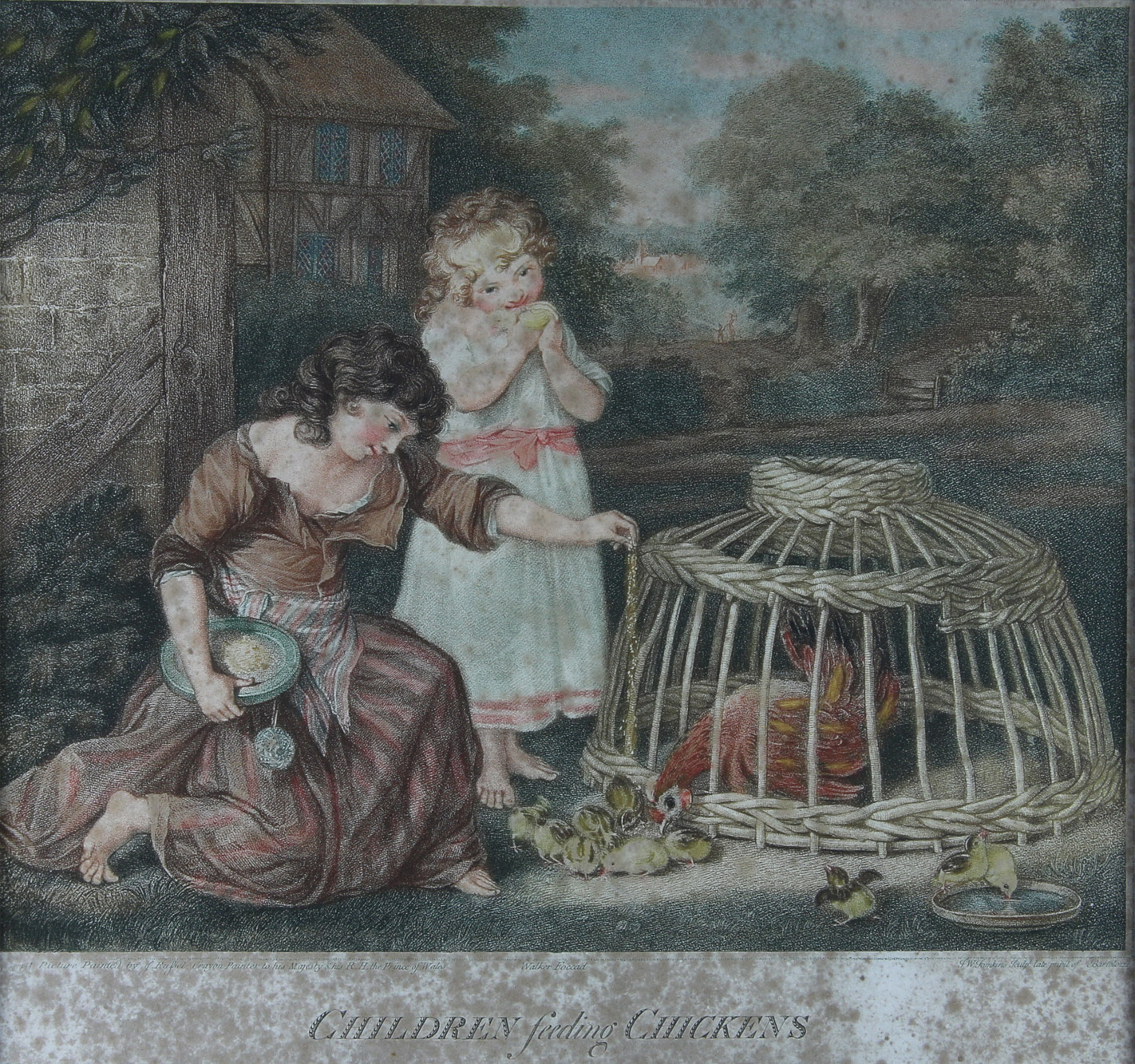  'CHILDREN FEEDING CHICKENS'