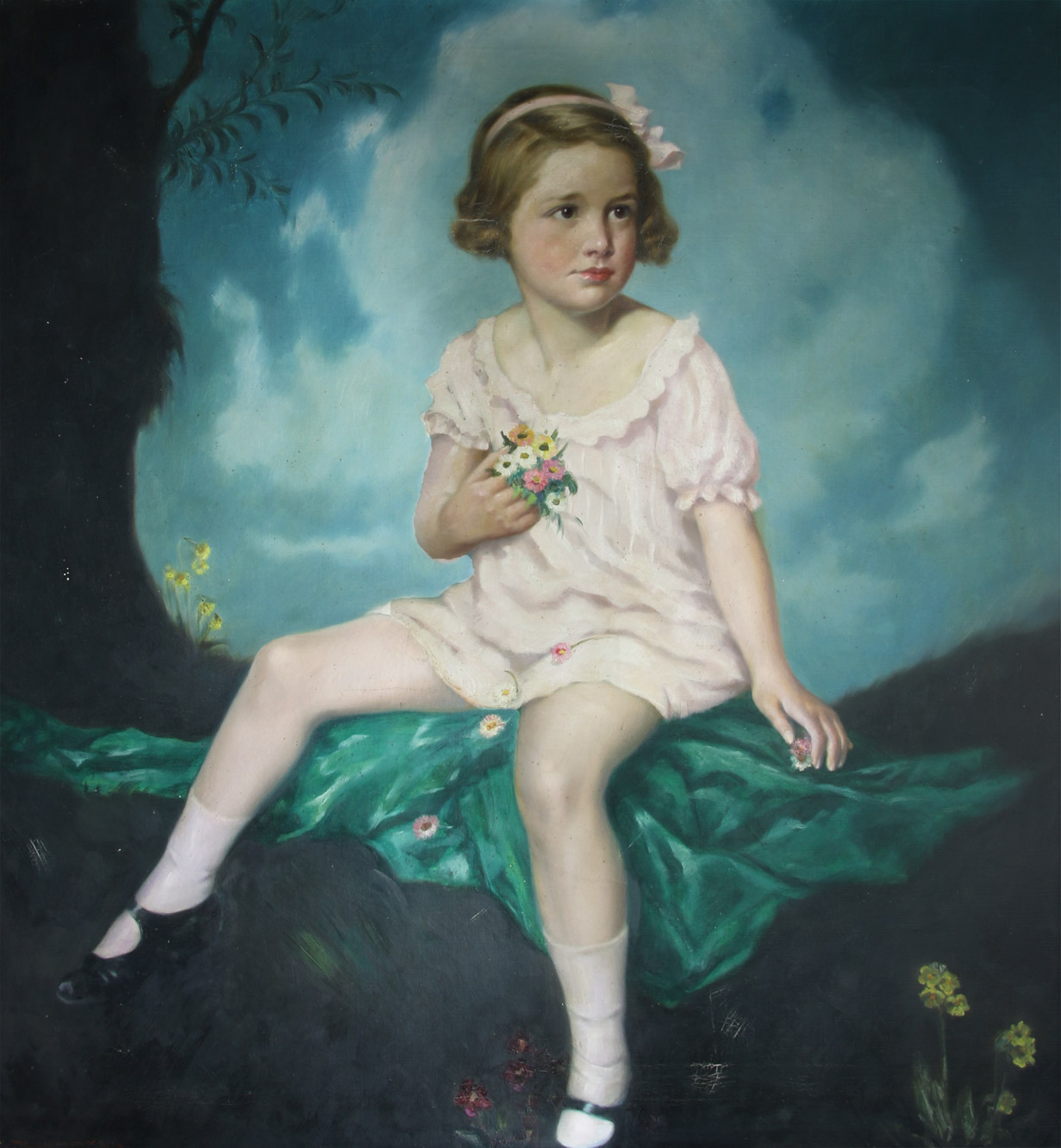 KENMAYER, Franz 'RETRATO DE NIÑA CON FLORES' 