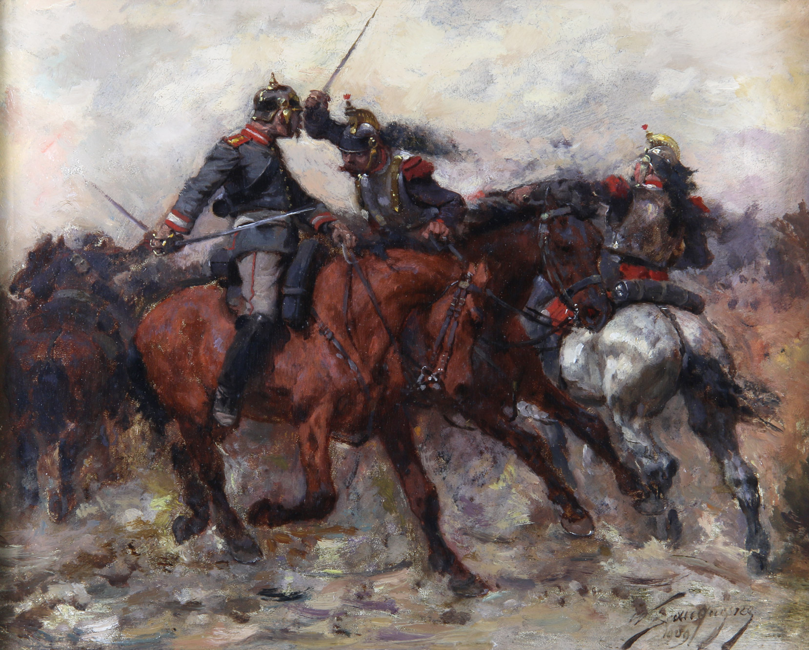 BEAUQUESNE, Wilfrid Constant  'BATALLA DE CABALLERIA'