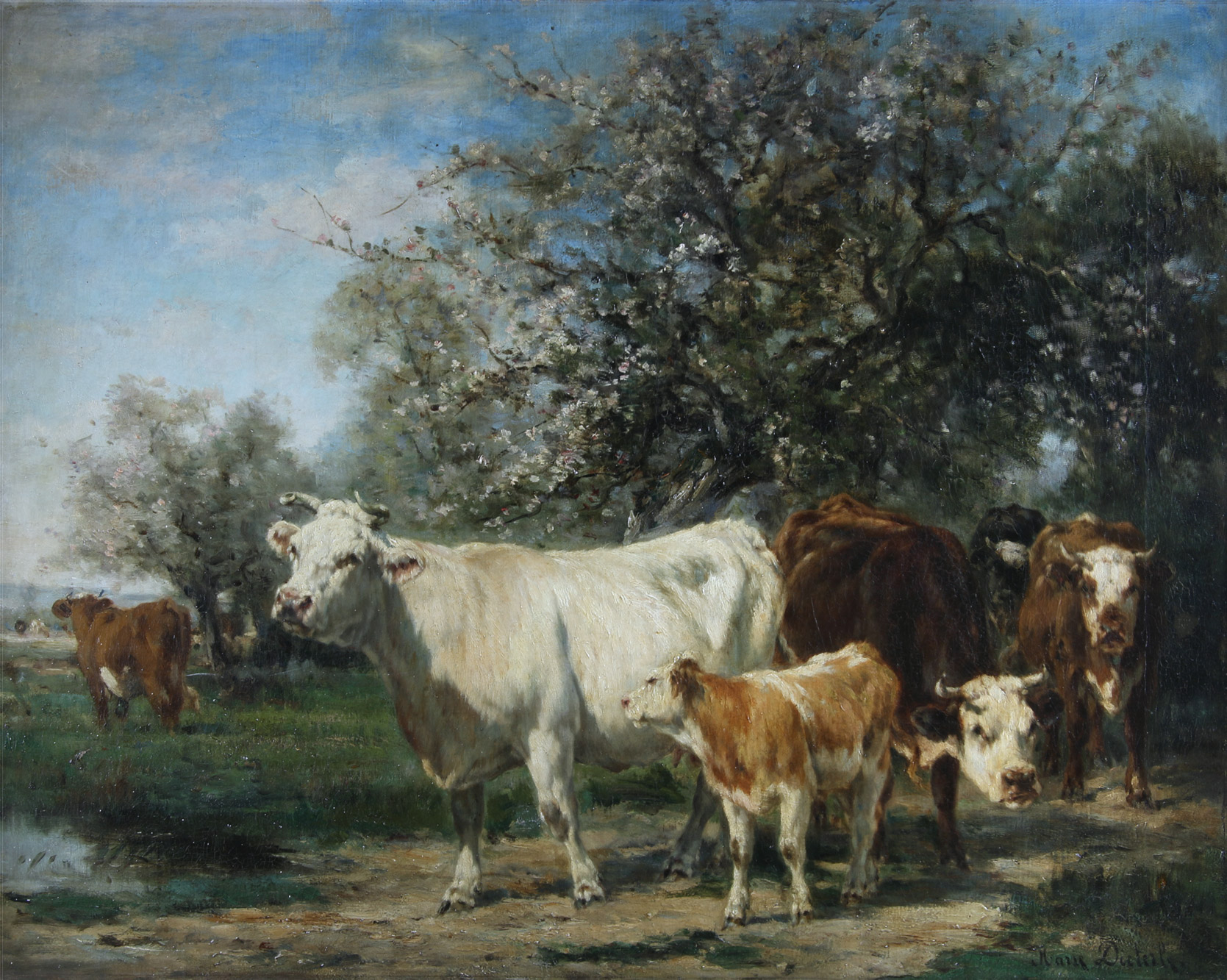 DIETERLE VAN MARCKE DE LUMNEN, Marie.  'PAISAJE CON VACAS' 