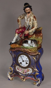 Lote 670: RELOJ DE ANTIGUA PORCELANA FRANCESA VIEUX PARIS. RELOJ DE ANTIGUA PORCELANA FRANCESA VIEUX PARIS.