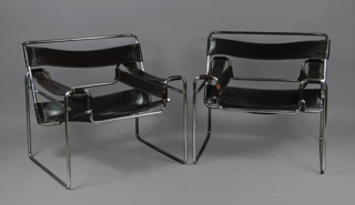 Lote 288: PAR DE SILLONES WASSILY MODELO DE MARCEL BREUER.  PAR DE SILLONES WASSILY MODELO DE MARCEL BREUER. 