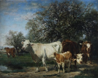 Lote 61: DIETERLE VAN MARCKE DE LUMNEN, Marie.  'PAISAJE CON VACAS' 